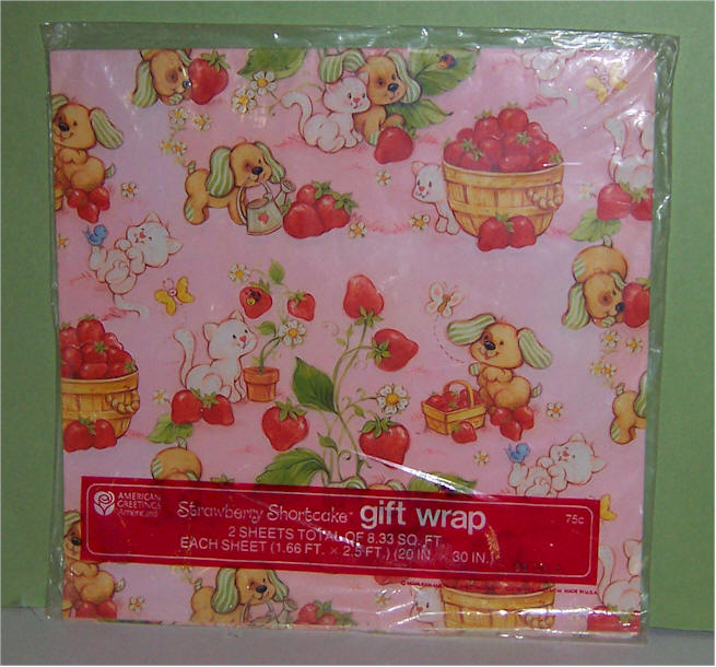 2 Vintage Sealed Strawberry Shortcake Gift wrapping paper NIP American  Greetings